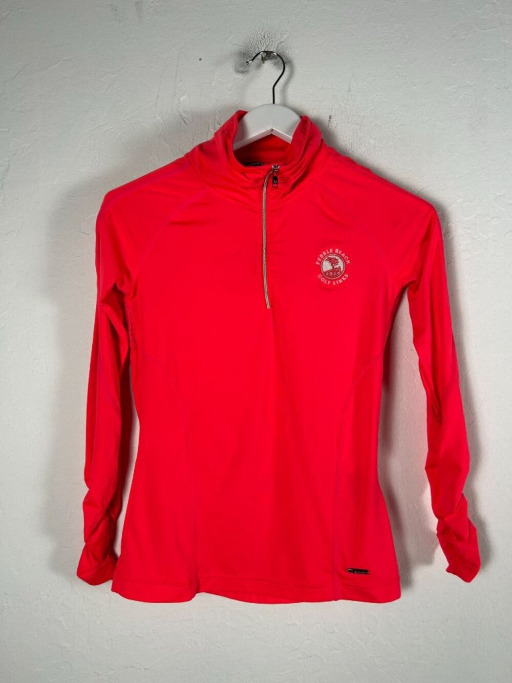 Sunice Pebble Beach Golf Links Womens Red XS Pullover Top 1/4 Zip Lightweight